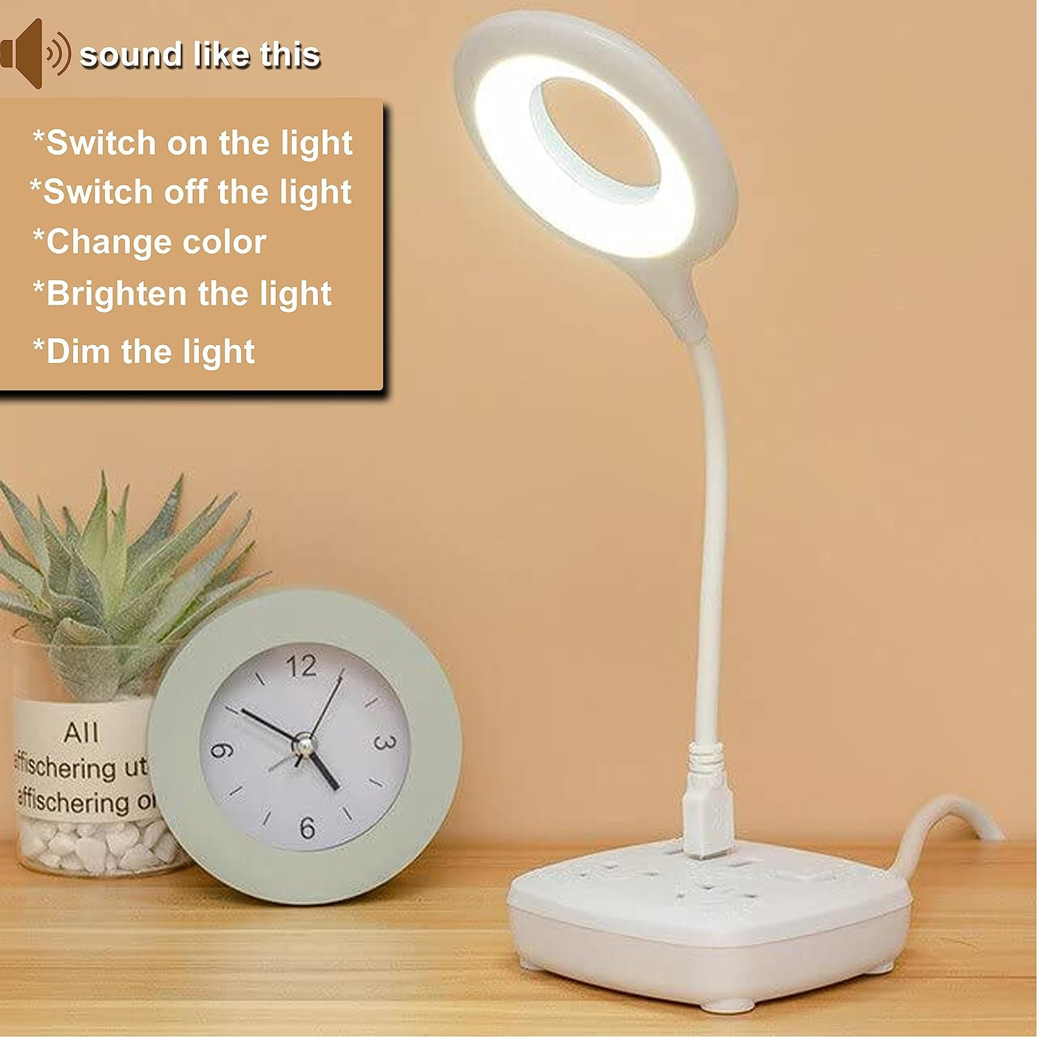 USB Smart Voice Control led lamp Suitable for Book Reading,  Bedroom,Living Room, Office Table lamp, Computer, Laptop, USB Holder Led Lamp