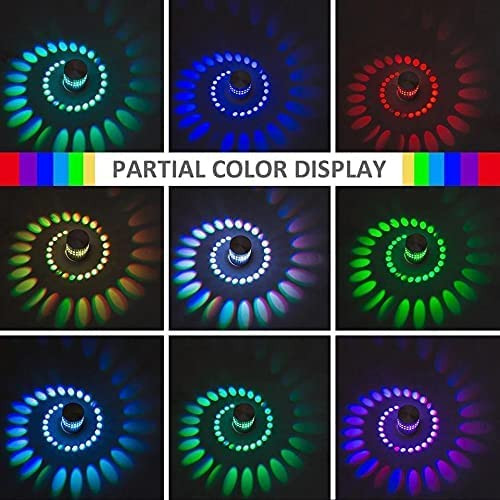 3-Watts Metallic Body (RGB) LED Spiral Decorative Interior Wall Light - Multicolour